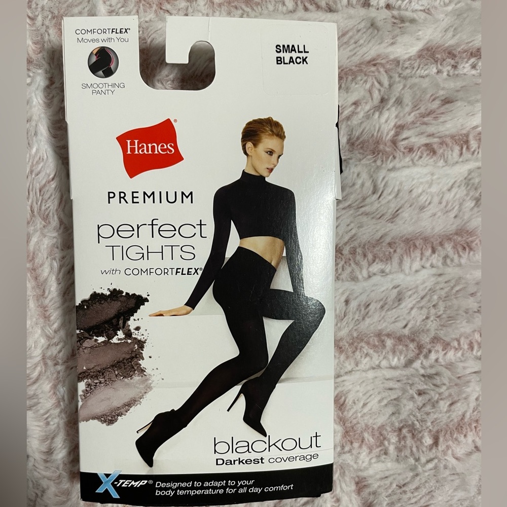 NWT - Black Women's Perfect Tights with ComfortFlex - Hanes Premium